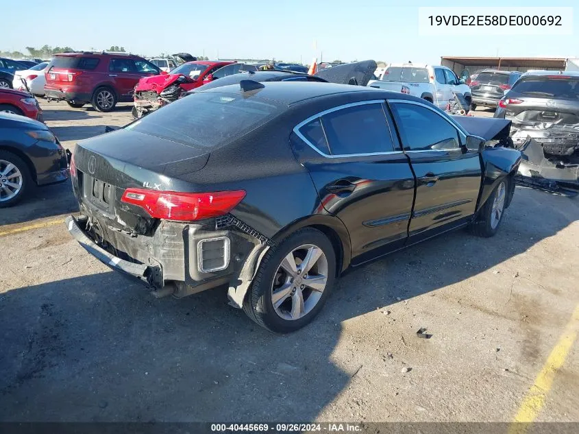 2013 Acura Ilx 24 Premium VIN: 19VDE2E58DE000692 Lot: 40445669