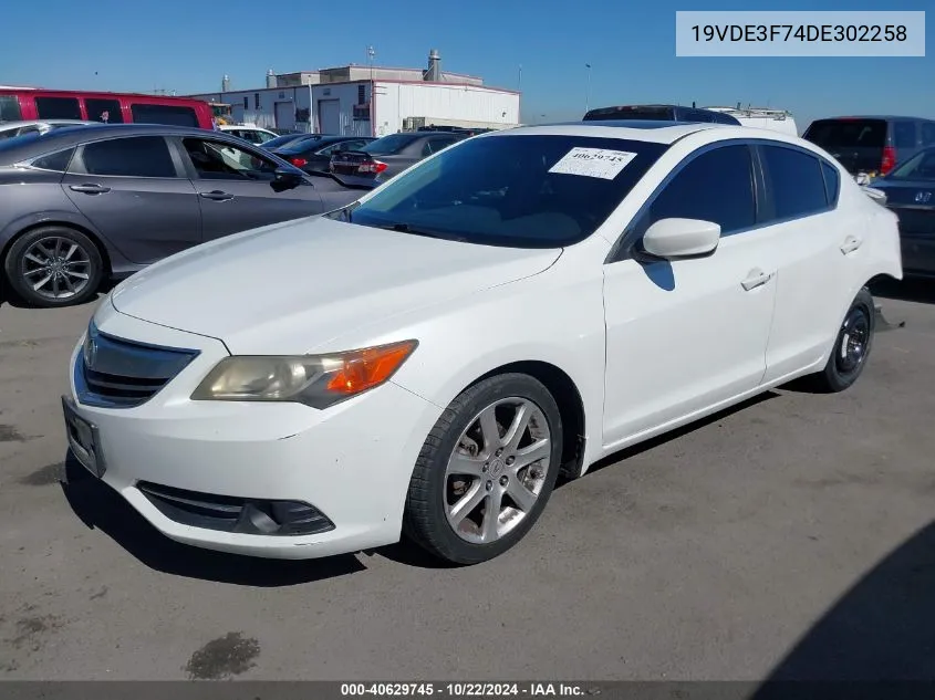 2013 Acura Ilx Hybrid 1.5L VIN: 19VDE3F74DE302258 Lot: 40629745