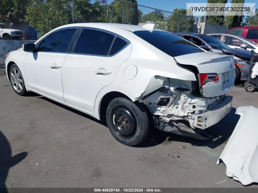 2013 Acura Ilx Hybrid 1.5L VIN: 19VDE3F74DE302258 Lot: 40629745