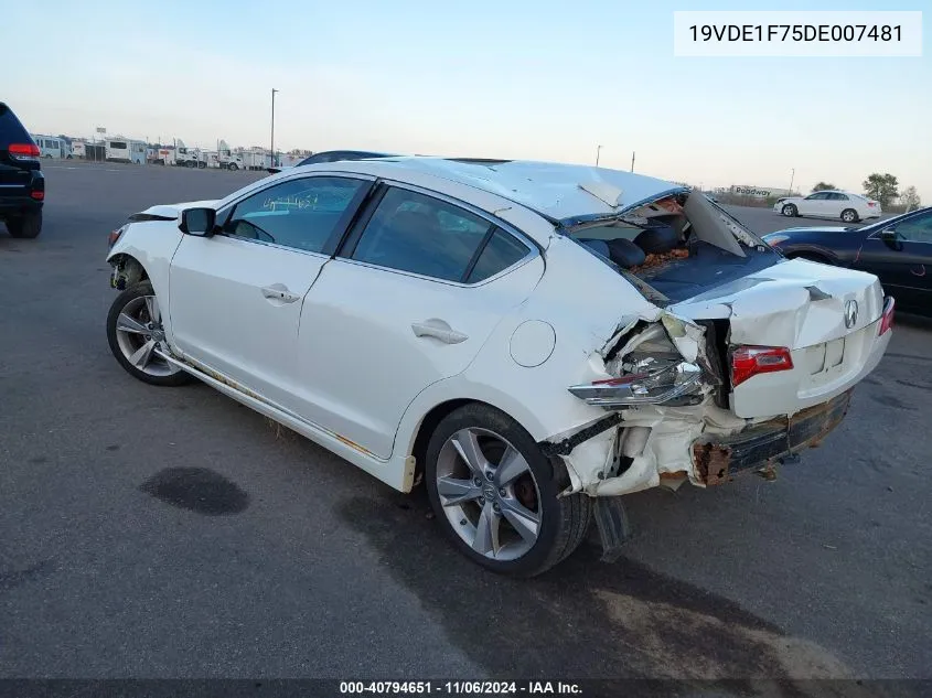 2013 Acura Ilx 2.0L VIN: 19VDE1F75DE007481 Lot: 40794651