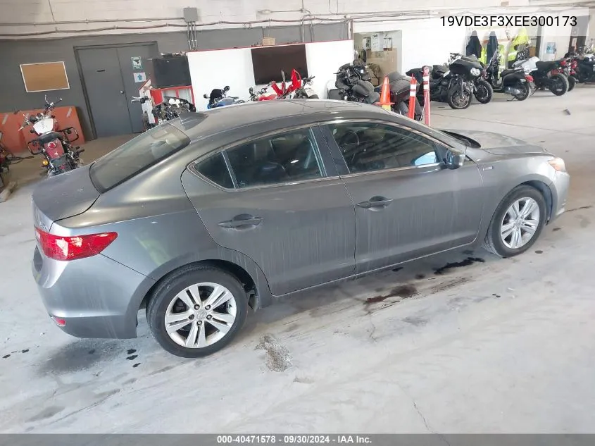 2014 Acura Ilx Hybrid 1.5L VIN: 19VDE3F3XEE300173 Lot: 40471578