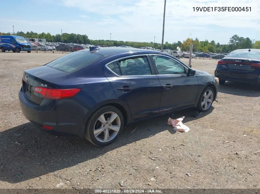 2015 Acura Ilx 2.0L VIN: 19VDE1F35FE000451 Lot: 40231820