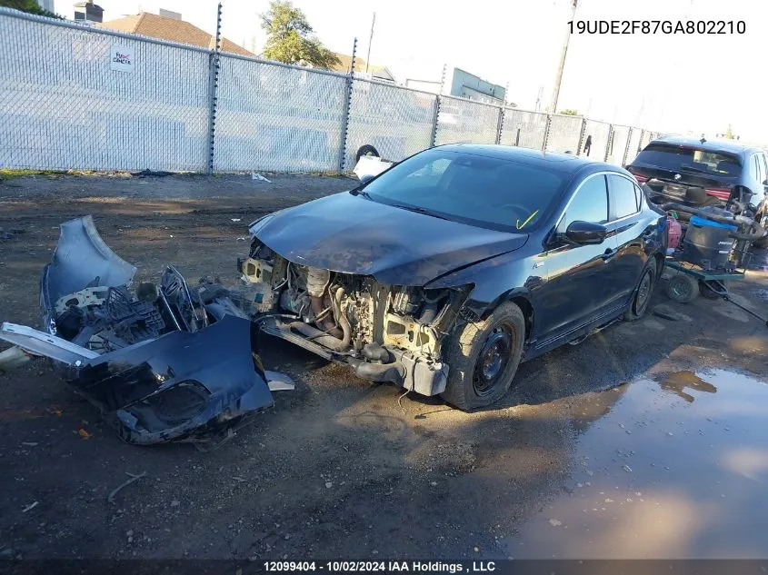 2016 Acura Ilx VIN: 19UDE2F87GA802210 Lot: 12099404