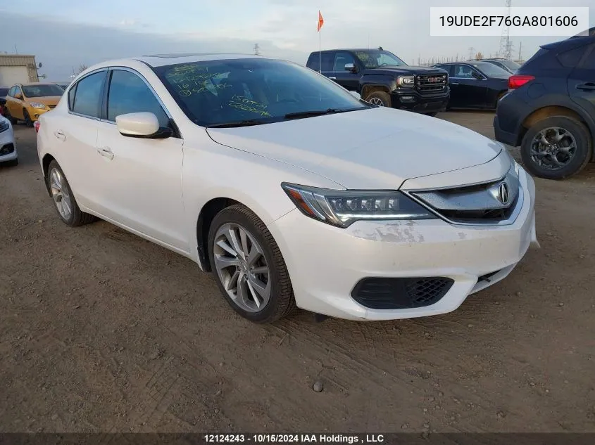 2016 Acura Ilx VIN: 19UDE2F76GA801606 Lot: 12124243