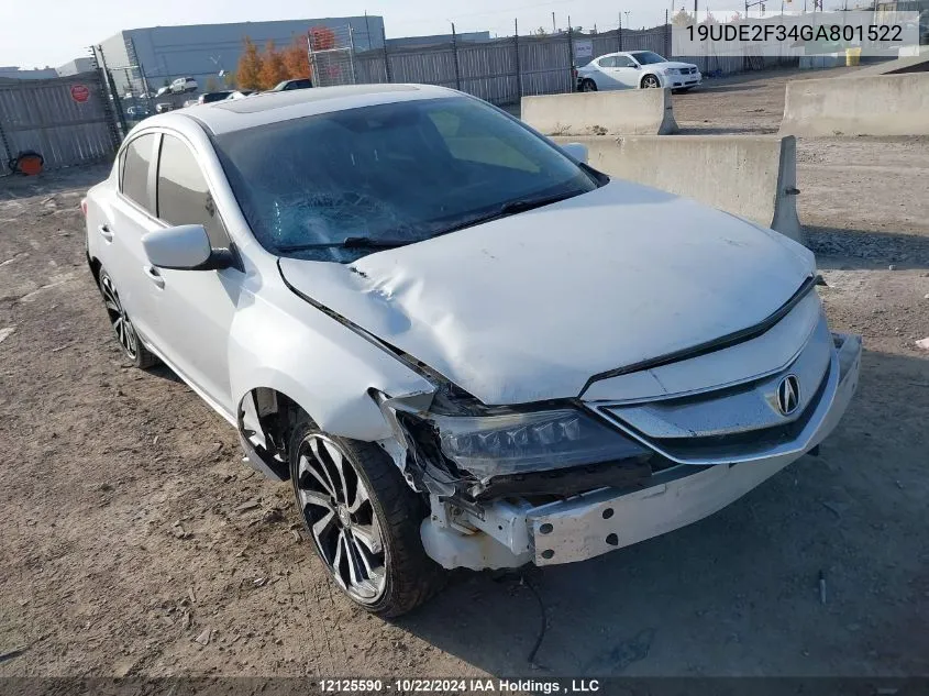 2016 Acura Ilx VIN: 19UDE2F34GA801522 Lot: 12125590