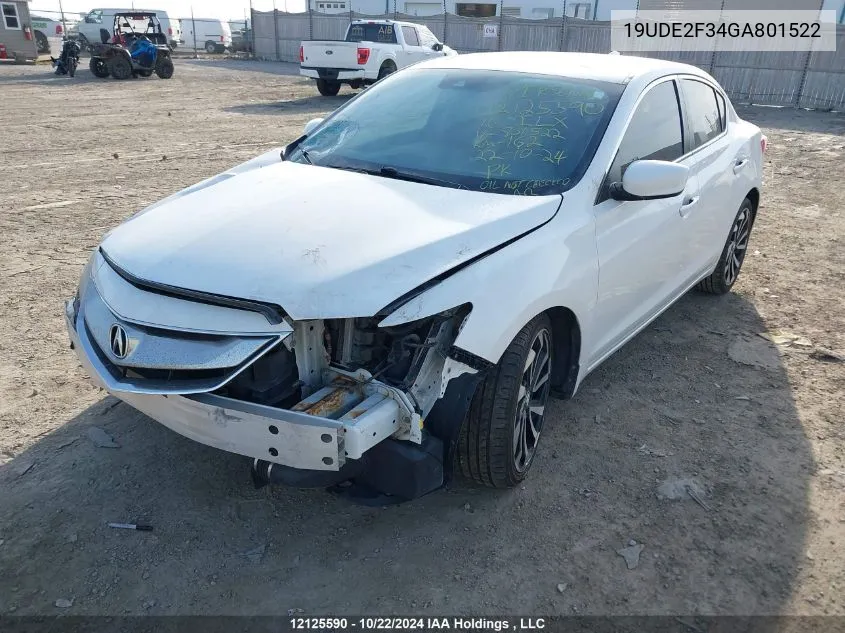 2016 Acura Ilx VIN: 19UDE2F34GA801522 Lot: 12125590