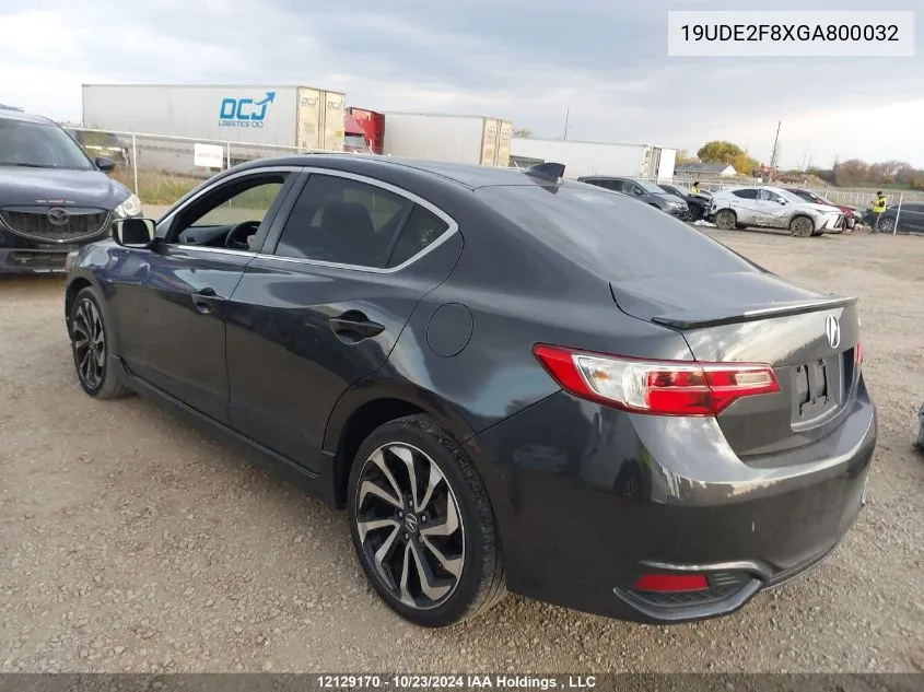 2016 Acura Ilx VIN: 19UDE2F8XGA800032 Lot: 12129170