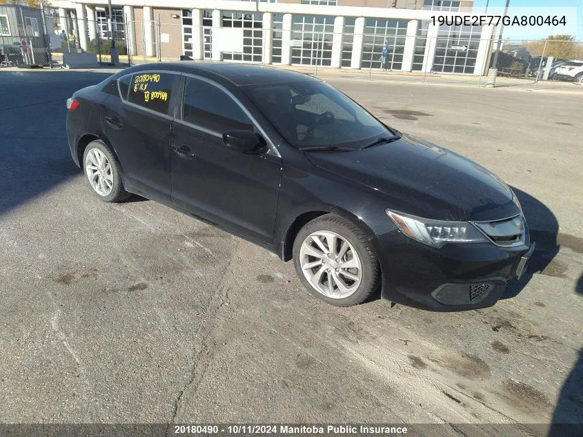 2016 Acura Ilx VIN: 19UDE2F77GA800464 Lot: 20180490