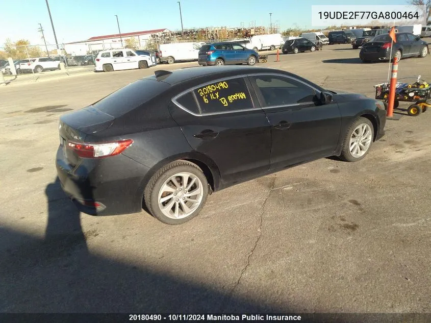 2016 Acura Ilx VIN: 19UDE2F77GA800464 Lot: 20180490