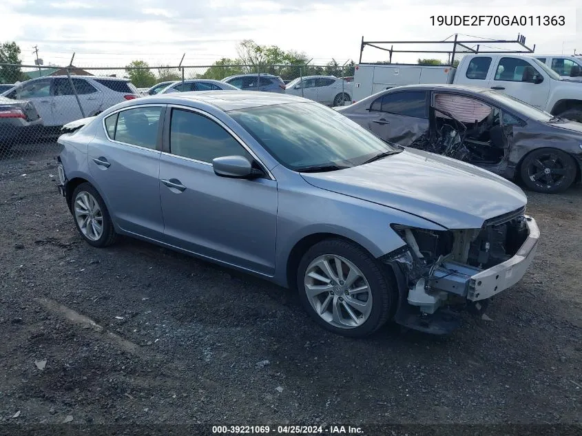 19UDE2F70GA011363 2016 Acura Ilx Premium Package/Technology Plus Package