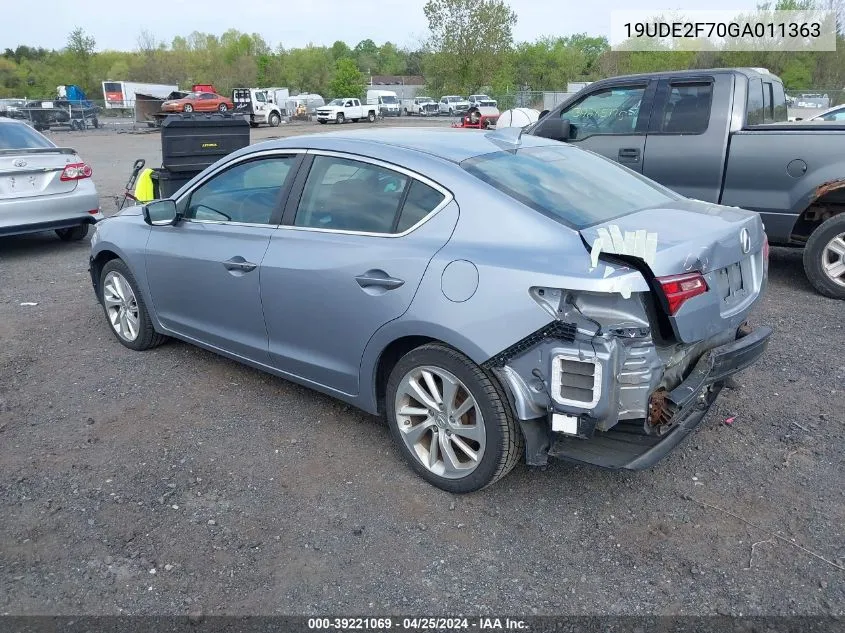 2016 Acura Ilx Premium Package/Technology Plus Package VIN: 19UDE2F70GA011363 Lot: 39221069