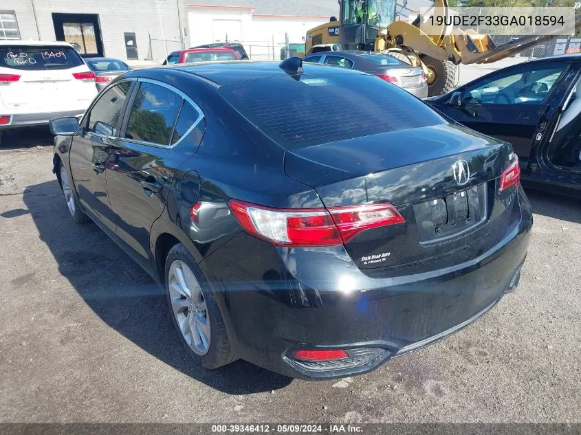 2016 Acura Ilx 2.4L/Acurawatch Plus Package VIN: 19UDE2F33GA018594 Lot: 39346412