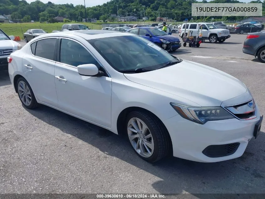 2016 Acura Ilx Premium Package/Technology Plus Package VIN: 19UDE2F77GA000859 Lot: 39630610