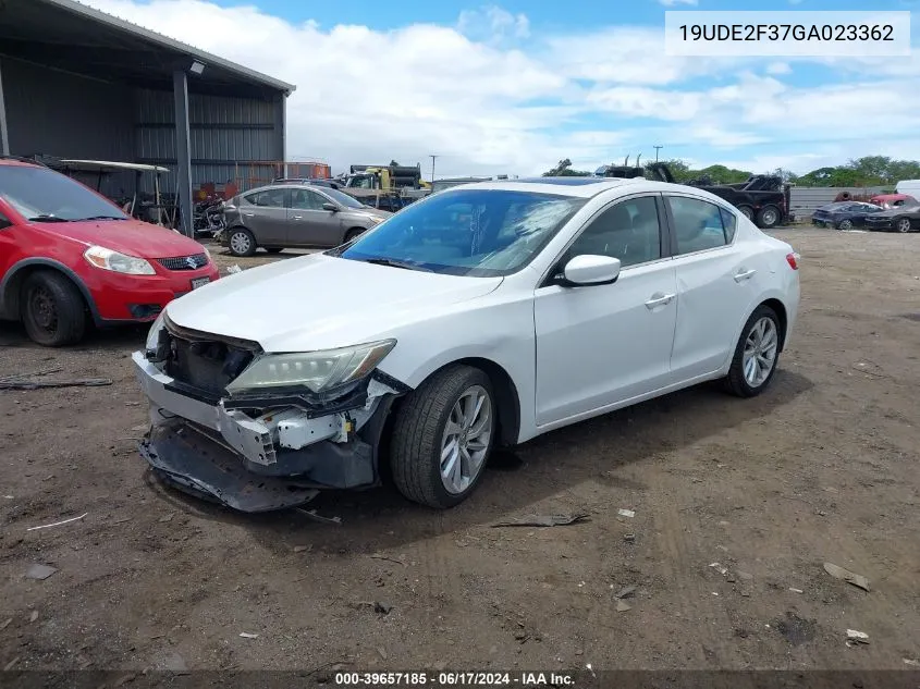 2016 Acura Ilx 2.4L/Acurawatch Plus Package VIN: 19UDE2F37GA023362 Lot: 39657185