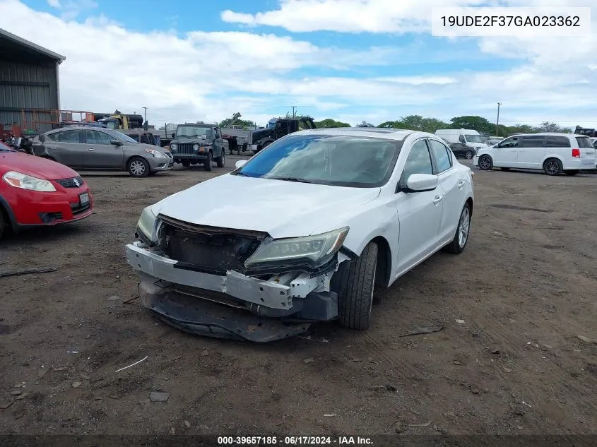 2016 Acura Ilx 2.4L/Acurawatch Plus Package VIN: 19UDE2F37GA023362 Lot: 39657185