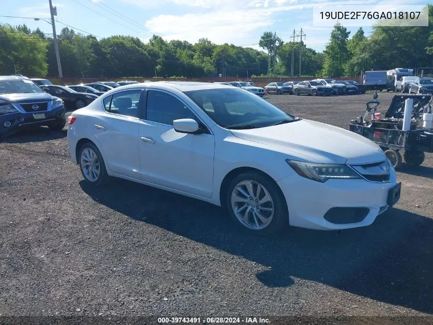 2016 Acura Ilx Premium Package/Technology Plus Package VIN: 19UDE2F76GA018107 Lot: 39743491