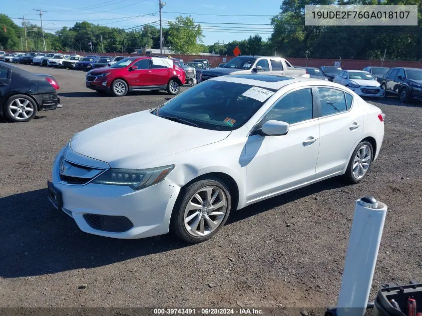 2016 Acura Ilx Premium Package/Technology Plus Package VIN: 19UDE2F76GA018107 Lot: 39743491