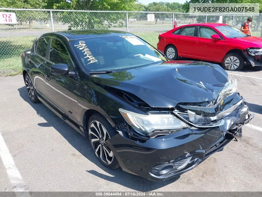 2016 Acura Ilx Premium A-Spec Packages/Technology Plus A-Spec Packages VIN: 19UDE2F82GA007548 Lot: 39844494