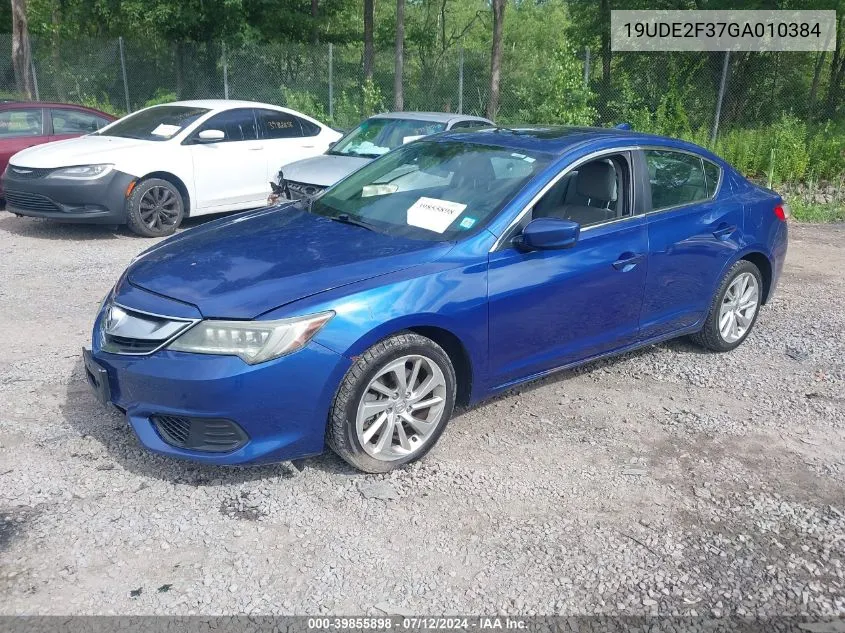 2016 Acura Ilx 2.4L/Acurawatch Plus Package VIN: 19UDE2F37GA010384 Lot: 39855898