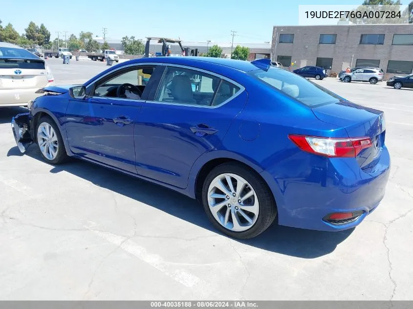 2016 Acura Ilx Premium Package/Technology Plus Package VIN: 19UDE2F76GA007284 Lot: 40035188