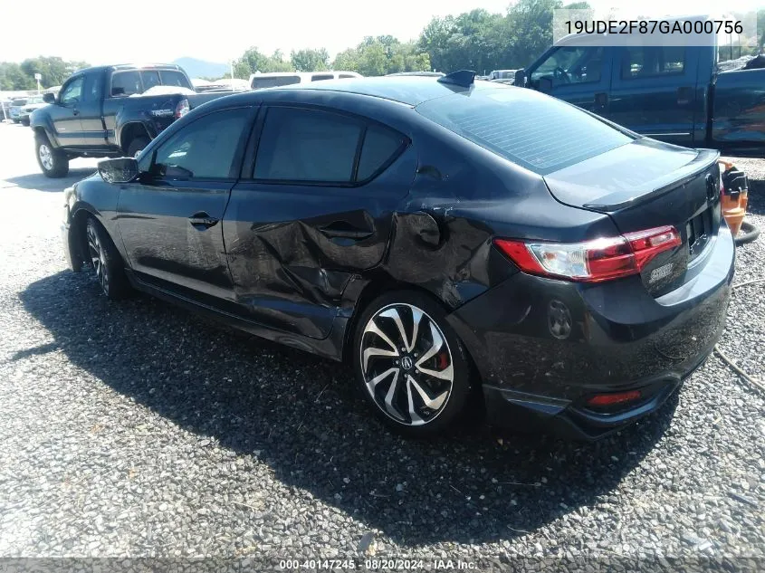 2016 Acura Ilx Premium/Technology VIN: 19UDE2F87GA000756 Lot: 40147245