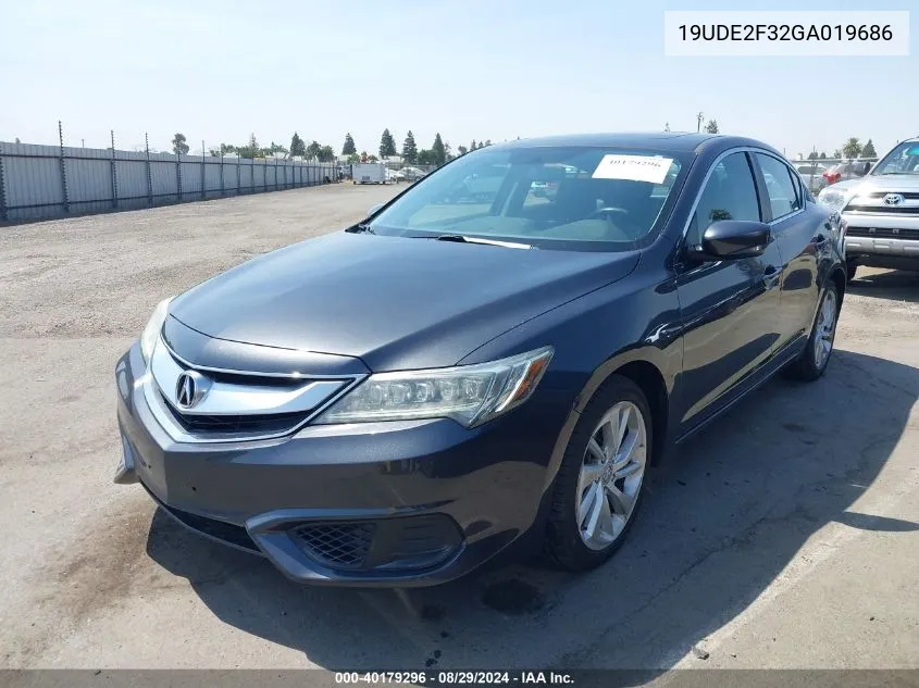 2016 Acura Ilx 2.4L/Acurawatch Plus Package VIN: 19UDE2F32GA019686 Lot: 40179296