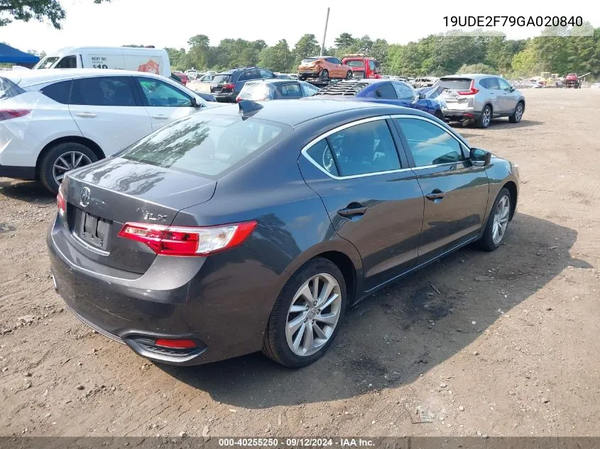 2016 Acura Ilx Premium Package/Technology Plus Package VIN: 19UDE2F79GA020840 Lot: 40255250