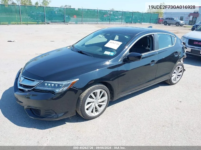 2016 Acura Ilx Premium Package/Technology Plus Package VIN: 19UDE2F73GA016928 Lot: 40262726