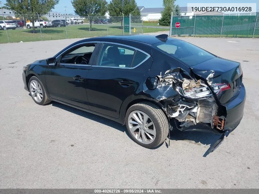 2016 Acura Ilx Premium Package/Technology Plus Package VIN: 19UDE2F73GA016928 Lot: 40262726