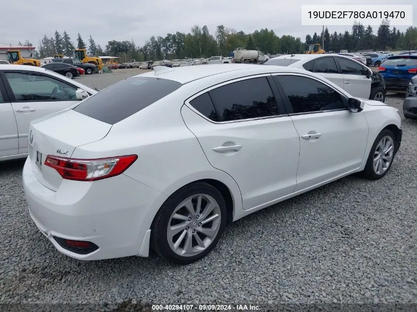 2016 Acura Ilx Premium Package/Technology Plus Package VIN: 19UDE2F78GA019470 Lot: 40294107