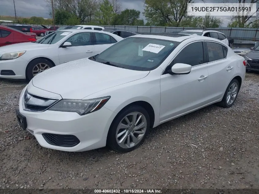 2016 Acura Ilx Premium Package/Technology Plus Package VIN: 19UDE2F75GA015991 Lot: 40602432