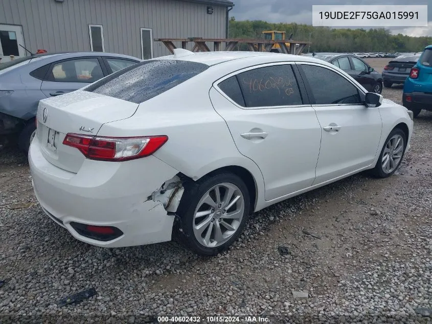 2016 Acura Ilx Premium Package/Technology Plus Package VIN: 19UDE2F75GA015991 Lot: 40602432