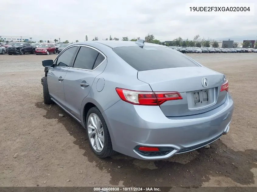 2016 Acura Ilx 2.4L/Acurawatch Plus Package VIN: 19UDE2F3XGA020004 Lot: 40608938