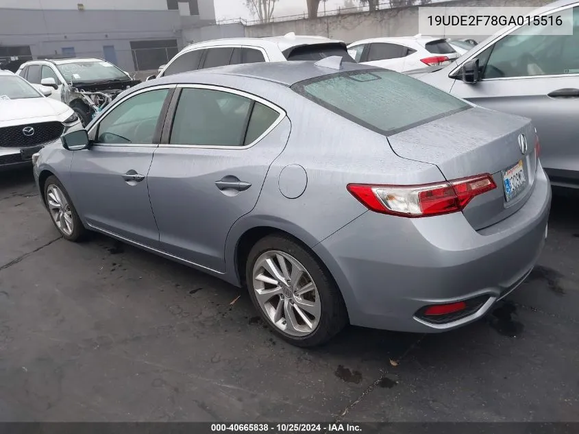 2016 Acura Ilx Premium Package/Technology Plus Package VIN: 19UDE2F78GA015516 Lot: 40665838