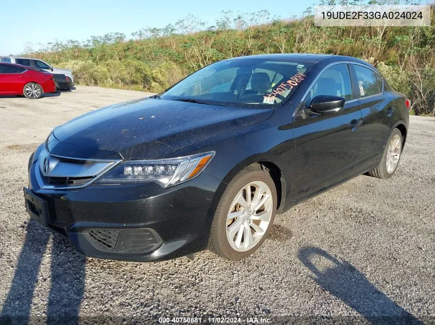 2016 Acura Ilx 2.4L/Acurawatch Plus Package VIN: 19UDE2F33GA024024 Lot: 40750881