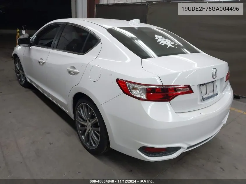 2016 Acura Ilx Premium Package/Technology Plus Package VIN: 19UDE2F76GA004496 Lot: 40834840