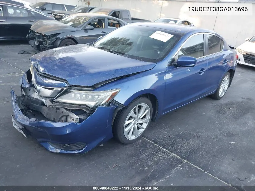 2016 Acura Ilx 2.4L/Acurawatch Plus Package VIN: 19UDE2F38GA013696 Lot: 40849222