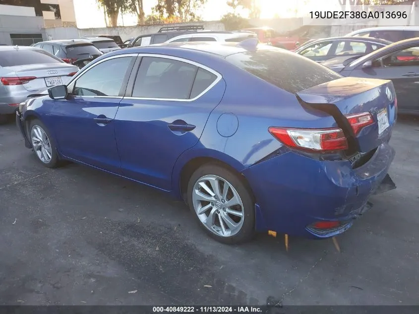 2016 Acura Ilx 2.4L/Acurawatch Plus Package VIN: 19UDE2F38GA013696 Lot: 40849222