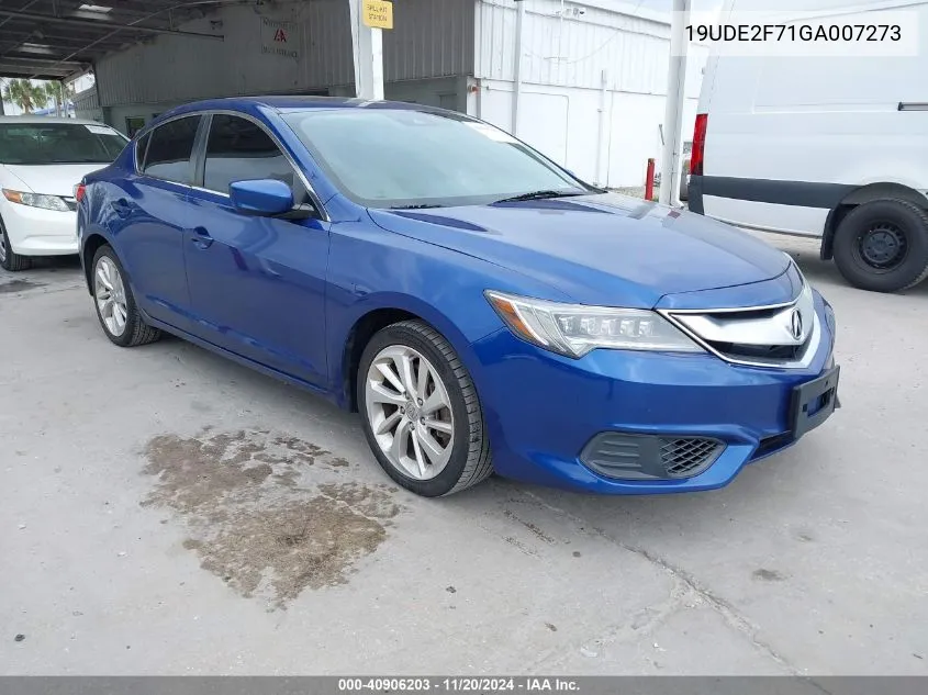 2016 Acura Ilx Premium Package/Technology Plus Package VIN: 19UDE2F71GA007273 Lot: 40906203