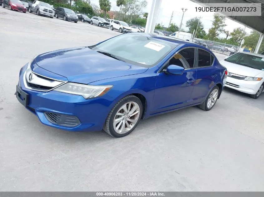 2016 Acura Ilx Premium Package/Technology Plus Package VIN: 19UDE2F71GA007273 Lot: 40906203