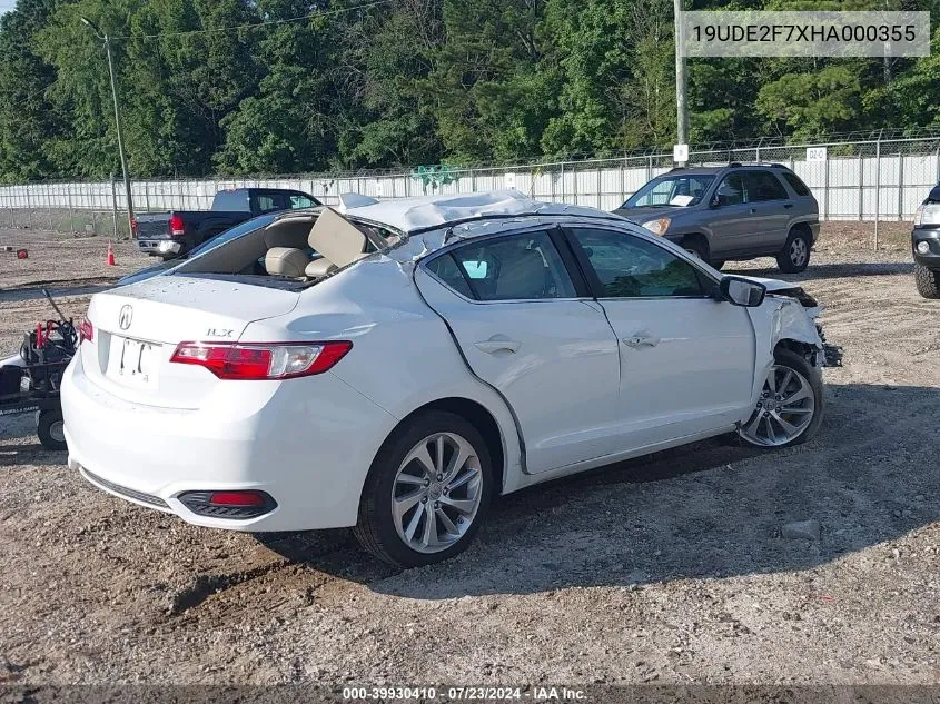 2017 Acura Ilx Premium Package/Technology Plus Package VIN: 19UDE2F7XHA000355 Lot: 39930410