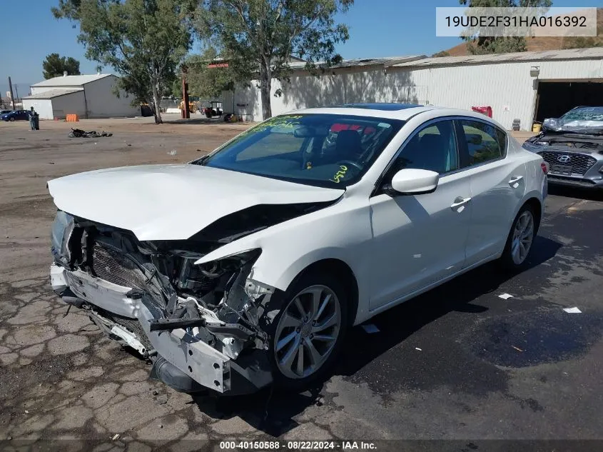 2017 Acura Ilx Acurawatch Plus Package VIN: 19UDE2F31HA016392 Lot: 40150588