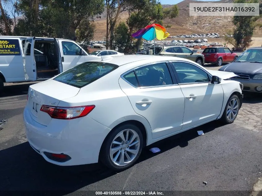 2017 Acura Ilx Acurawatch Plus Package VIN: 19UDE2F31HA016392 Lot: 40150588