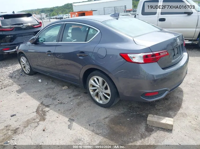 2017 Acura Ilx Premium Package/Technology Plus Package VIN: 19UDE2F7XHA016703 Lot: 40189861