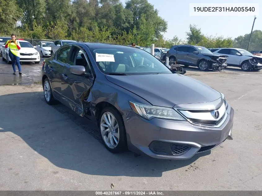 2017 Acura Ilx Acurawatch Plus Package VIN: 19UDE2F31HA005540 Lot: 40287667