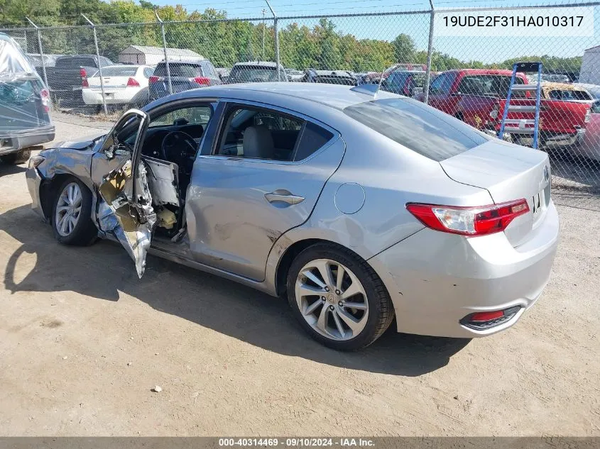 2017 Acura Ilx Acurawatch Plus Package VIN: 19UDE2F31HA010317 Lot: 40314469