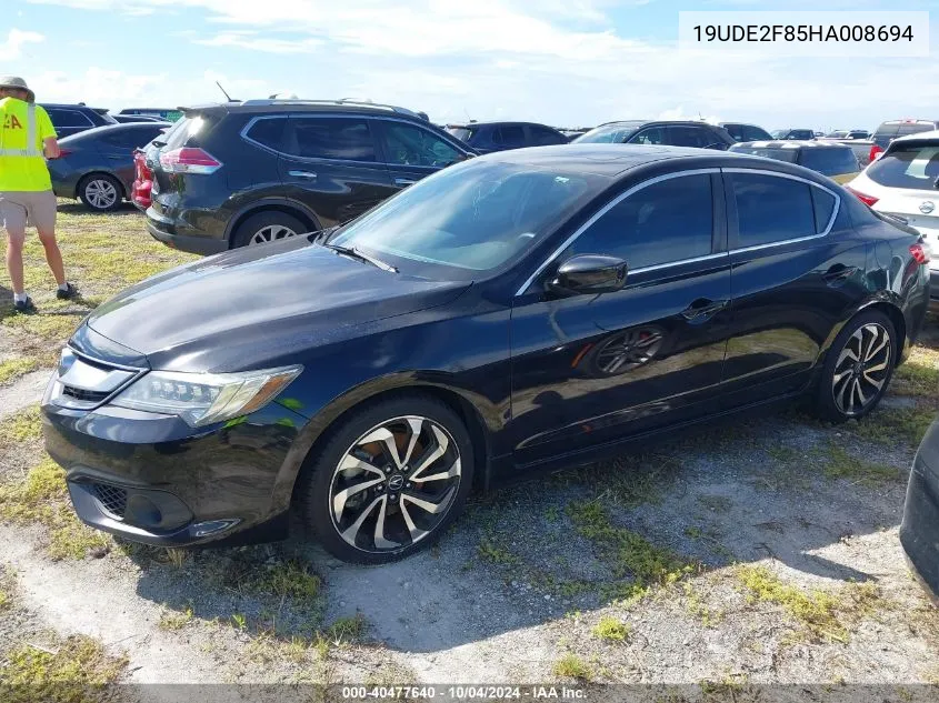 2017 Acura Ilx Premium A-Spec Packages/Technology Plus A-Spec Packages VIN: 19UDE2F85HA008694 Lot: 40477640