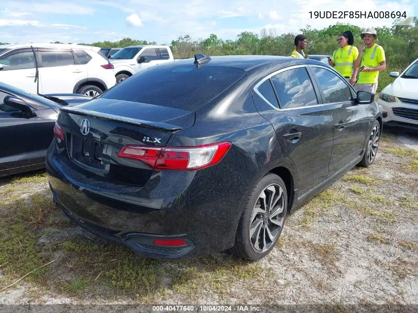 2017 Acura Ilx Premium A-Spec Packages/Technology Plus A-Spec Packages VIN: 19UDE2F85HA008694 Lot: 40477640