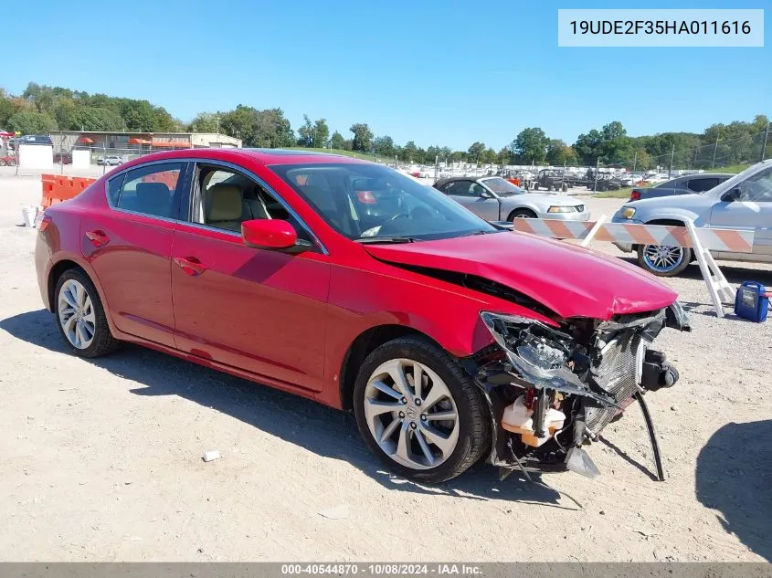 2017 Acura Ilx Acurawatch Plus Package VIN: 19UDE2F35HA011616 Lot: 40544870