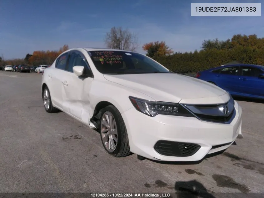 2018 Acura Ilx VIN: 19UDE2F72JA801383 Lot: 12104285